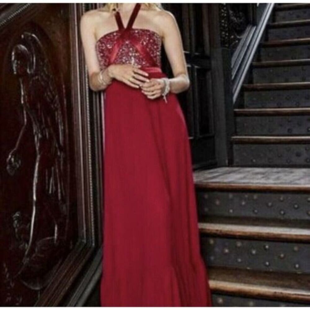 NEW Altar'd State red sequin maxi formal dress, size L